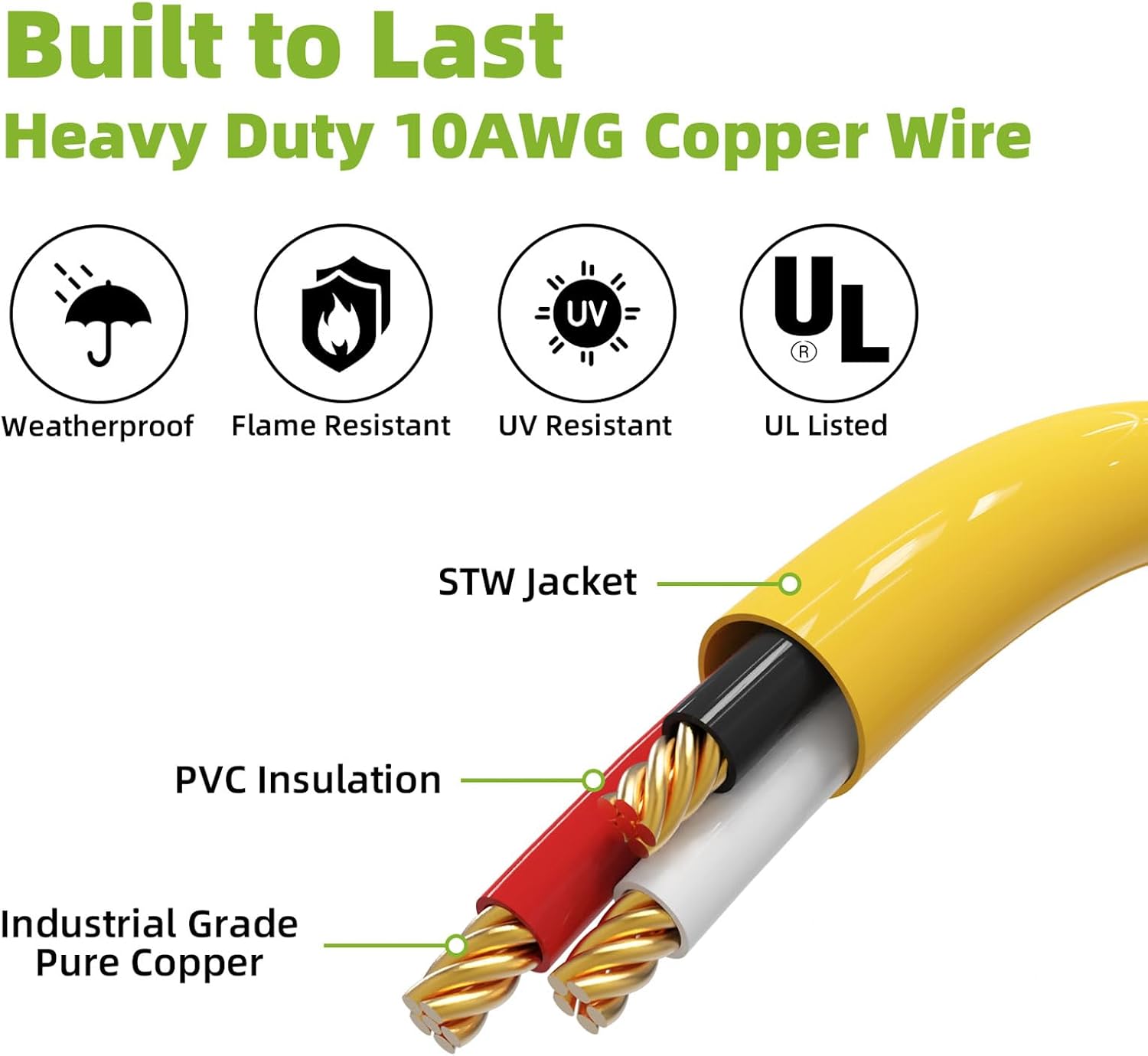 30 Amp Dryer Y Splitter Adapter to Welder, NEMA 10-30P to 6-50R/10-30R, 3 Prong 30Amp to 3 Prong 50Amp Extension Cord for Welder/EV Charging at Dryer Outlet, Heavy Duty STW 10 AWG, ETL Certified, 3FT
