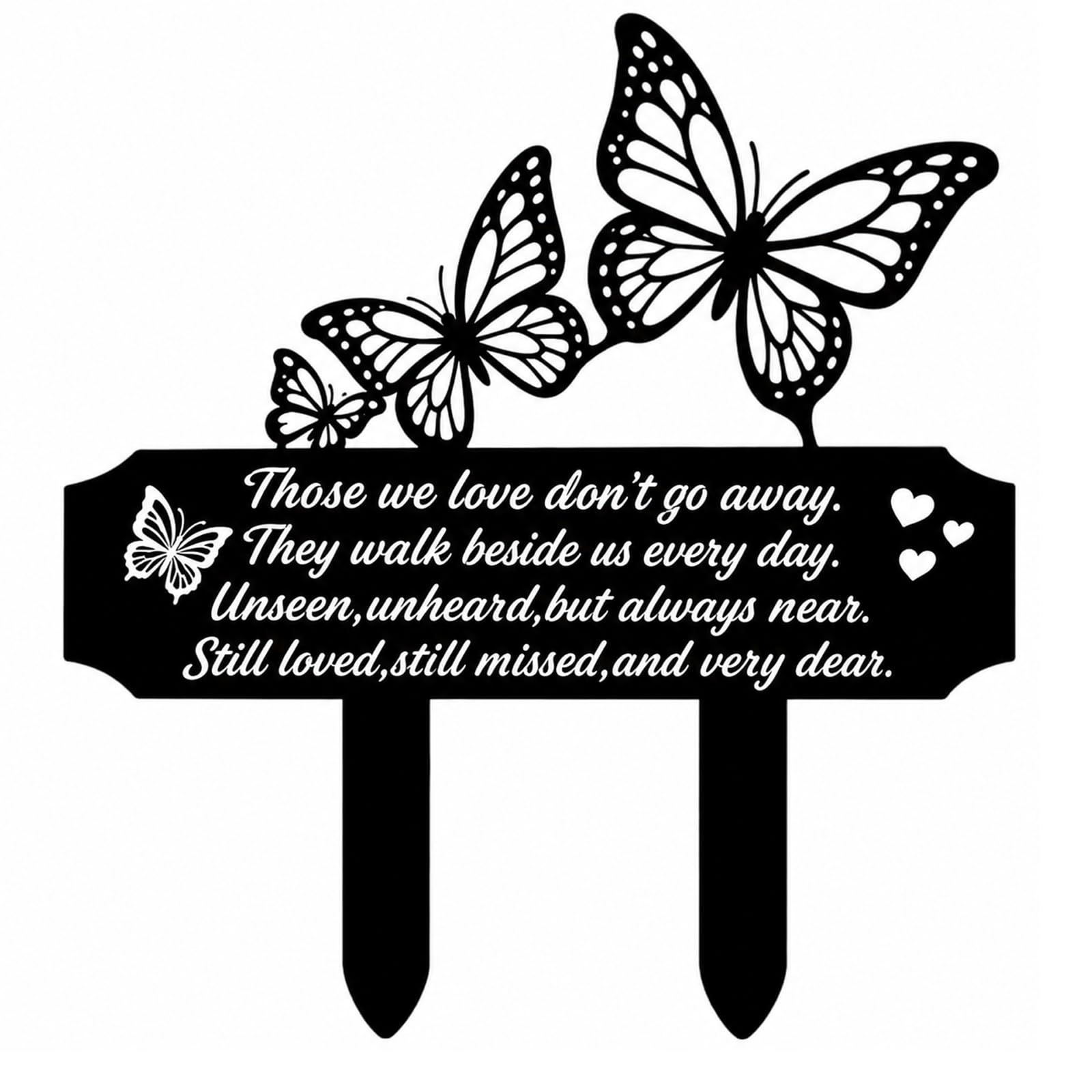 Butterfly Grave Decoration Sign for Cemetery, Memorial Stake Grave Marker for Father, Mother, Family, Friends, Cherished Ones, Waterproof Remembrance Plaque for Outdoor Cemetery, Garden, Yard