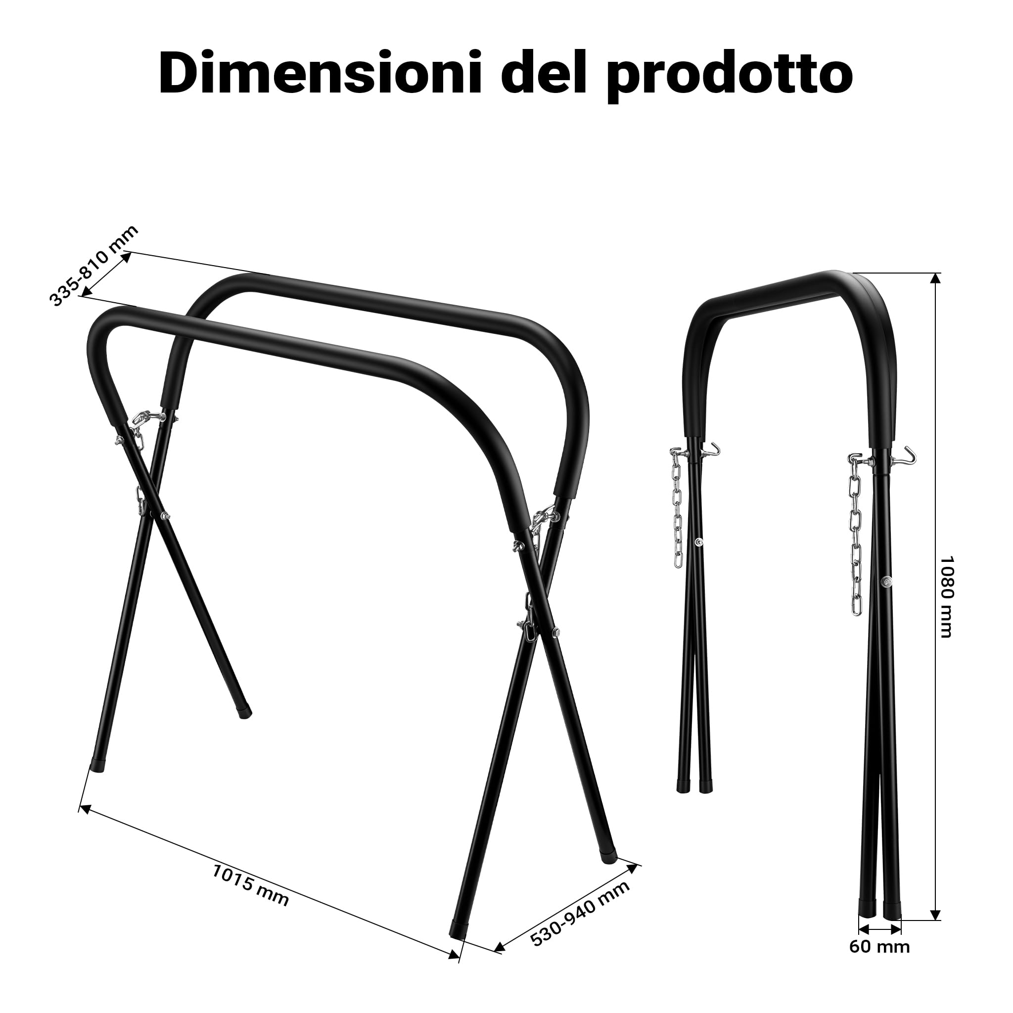 Wiltec Cavalletto Pieghevole per verniciatura Fino a 220 kg, Robusto cavalletto in Acciaio, Regolabile in Altezza, Supporto di Montaggio per verniciatura Auto
