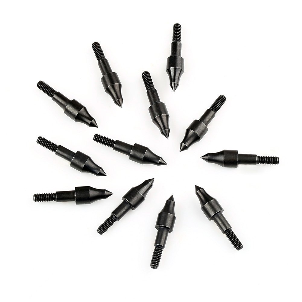 Pointes De Flèches En Acier Carbone - Lot De 12 Ou 24 Pour Tir à L’arc, Chasse, Cible