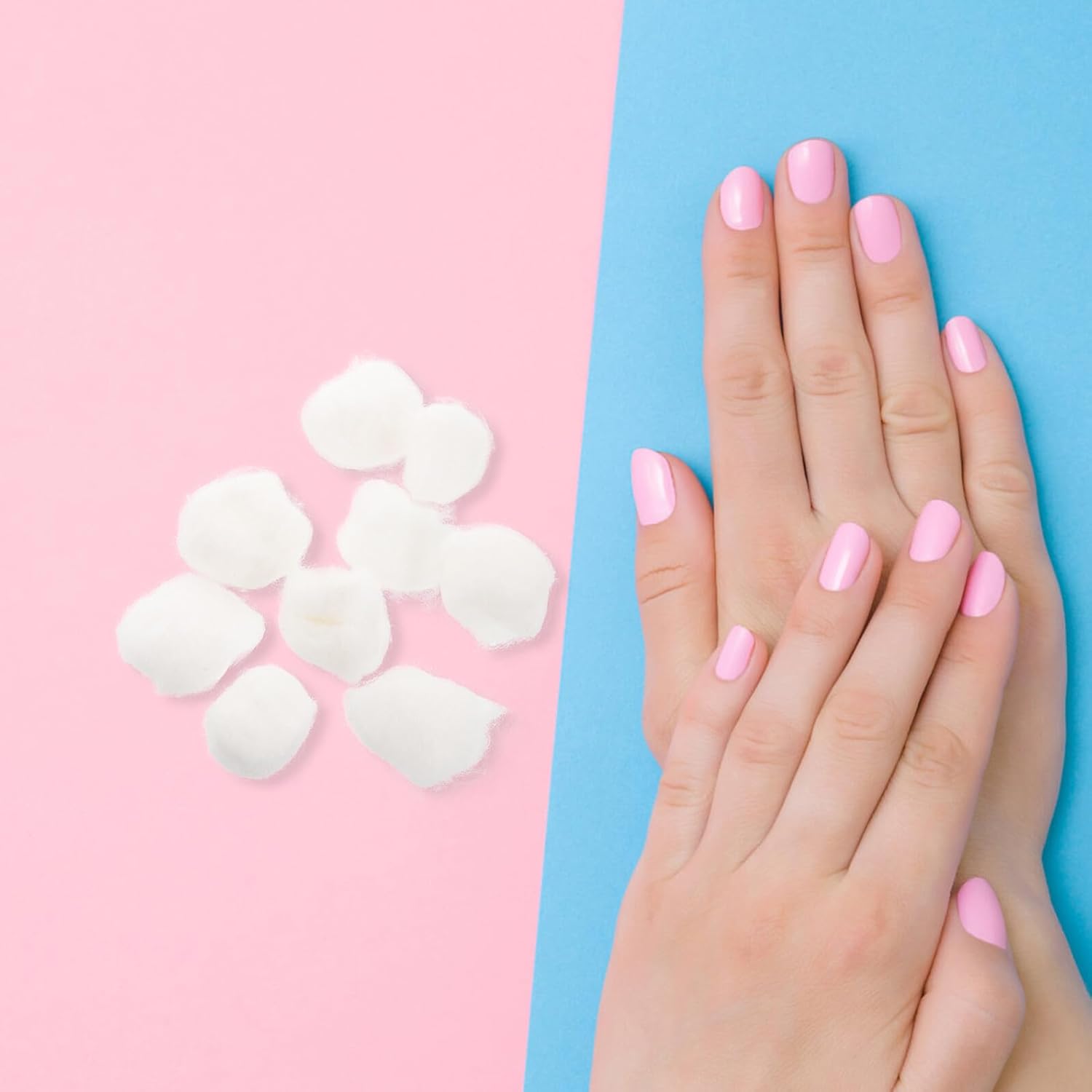 Absorbent Pure Cotton Balls 500g Soft Nail Polish Remover Rounds for Makeup and Gel Polish Removal Disposable Cosmetic Pads for Women and Nail Care