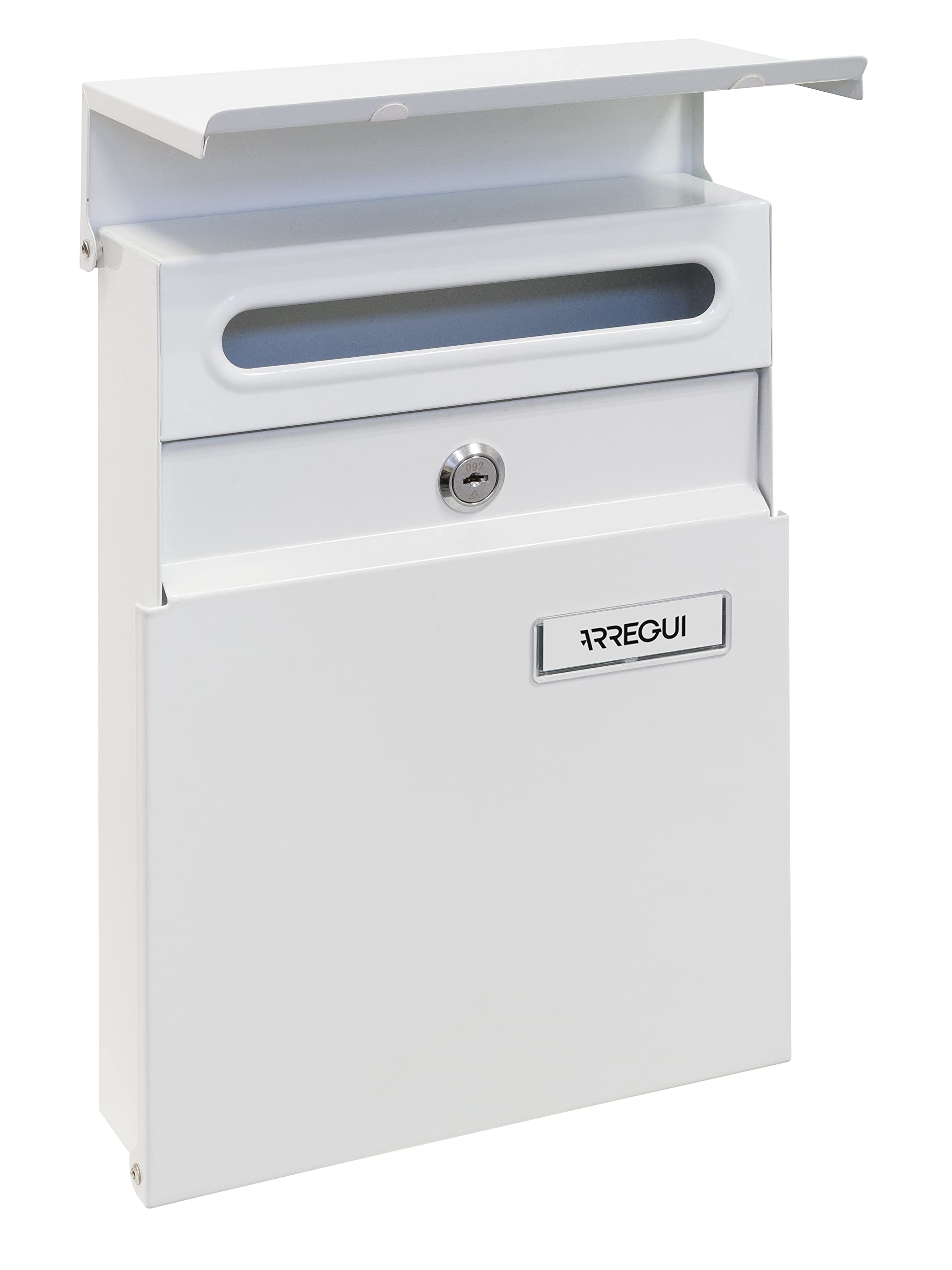 ARREGUI Line E6801 Cassetta Postale Individuale in Acciaio, Cassetta della Posta da Parete, Con Serratura Coperta, Dimensione S (DIN A5), Facile da Montare, Bianco