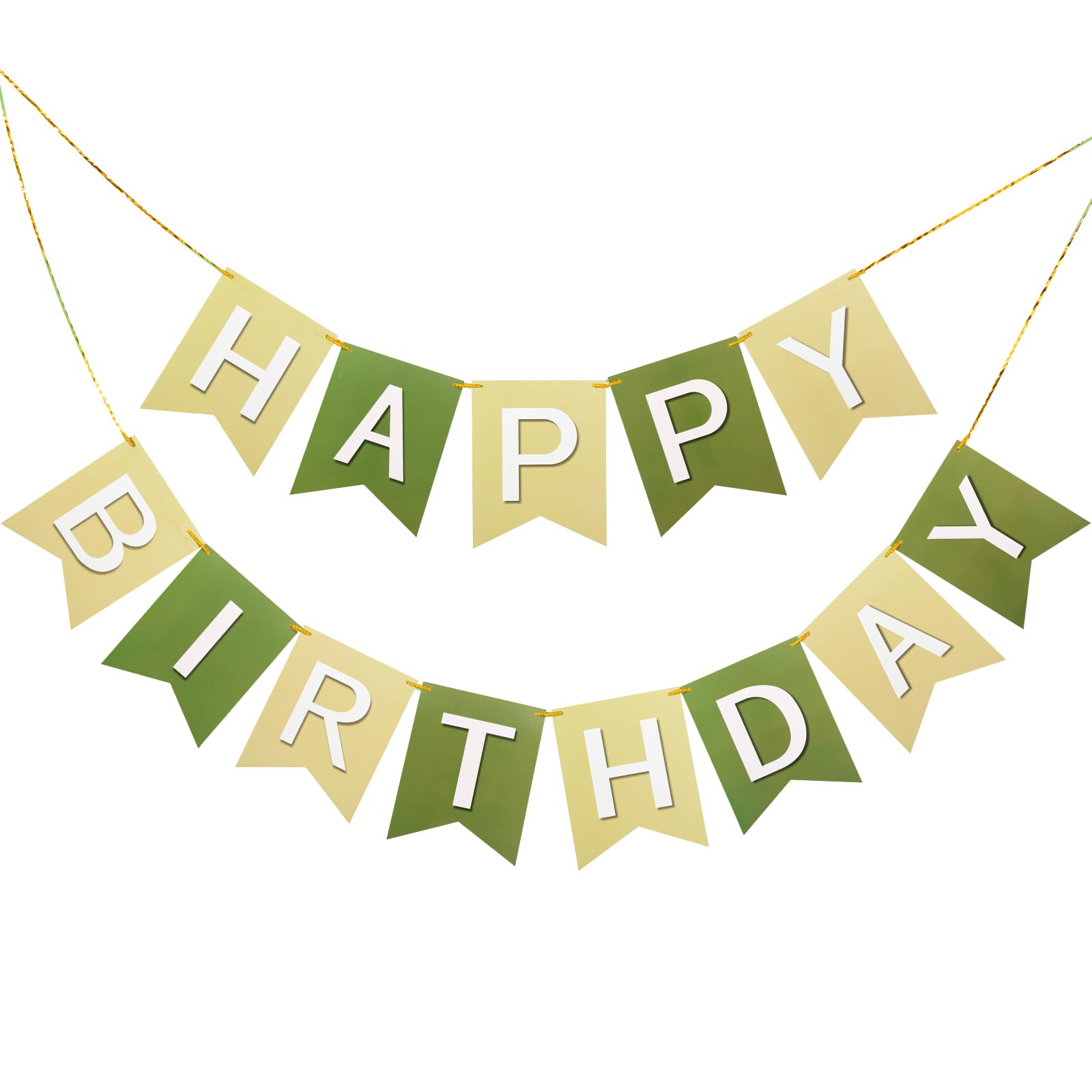 Happy Birthday Banner Birthday Party Banner NO DIY Happy Birthday Sign Pre-Strung Birthday Hanging Decoration for Women Men Girl Boy Party Supplies (