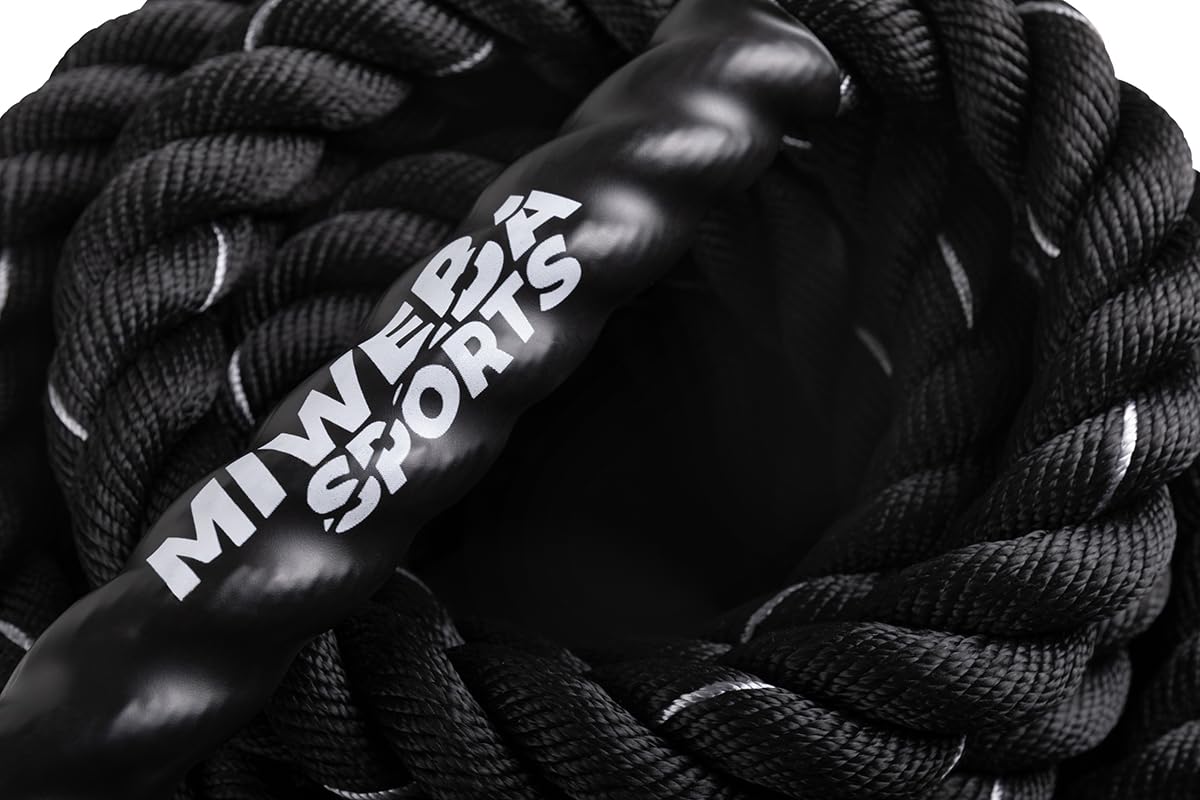 Miweba Sports Battle Rope BR100 | 9m / 12m - Trainingsseil Ø 40 mm - Schlachtseil - Schwingseil - Fitnessseil - Battle Ropes - Fitness Seil - Schlagseil - Schwungseil - Sportseil - Indoor & Outdoor