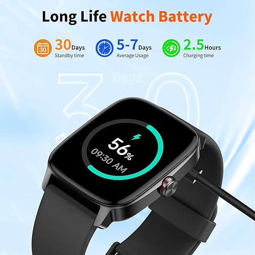 Miniatura 8 de Reloj inteligente para hombres y mujeres con llamadas Bluetooth, pantalla táctil de 1.85 pulgadas, monitor de frecuencia cardíaca y sueño, más de