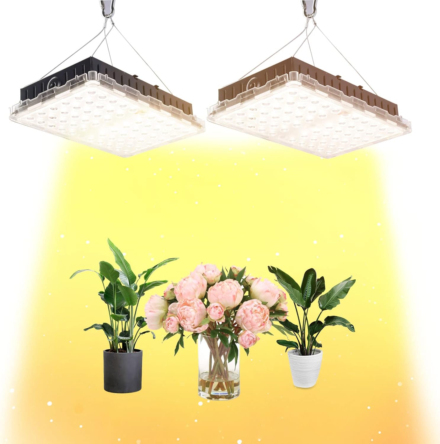 Led植物育成ライト植物栽培ライト太陽のような フルスペクトル4000k 300w相当 家庭菜園 多肉植物 観葉植物 高効率 長寿命 室内水耕栽培温室野菜植物と花種まきから収穫まで 2個入り 爆売りセール開催中