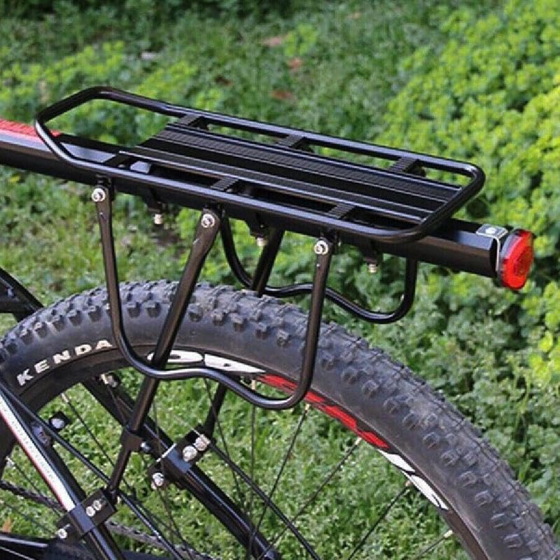 Portapacchi Bici Posteriore,Accessori apparecchiature in Bicicletta Supporto Regolabile,Seggiolino Universale in Alluminio, Carrier Rack con riflettore, carico Massimo 55 kg,per MTB 26-29 Pollici