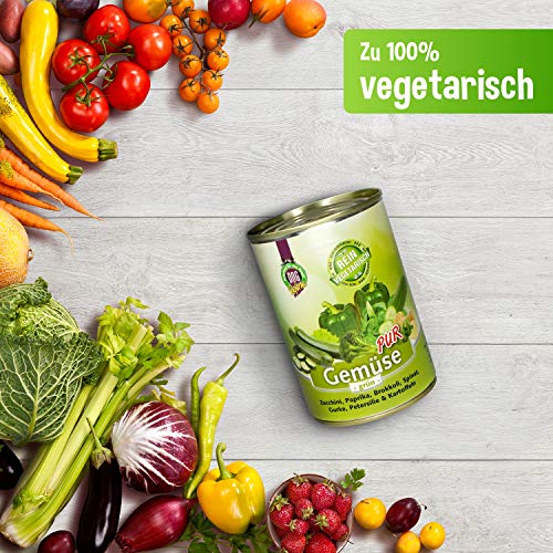 Schecker Nassfutter - Gemüse PUR - grün - getreidefreies Hundefutter - 12 x 410 g - kalorienarm - Diätfutter - Schonkost