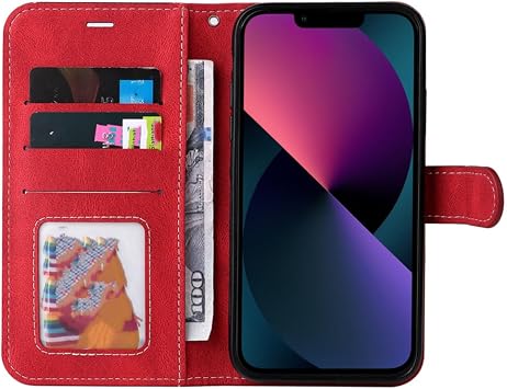 iPhone 13 Mini用 トリカラー スプライシング フリップ フォン ケース ウォレット 保護カバー iPhone 13 Mini用/ブラック HH