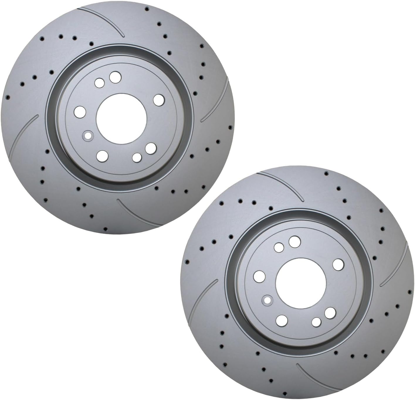Pair Set of 2 Front Drilled Slotted Coated 330mm Vented 5 Lugs Brake Disc Rotors for Mercedes W166 GLE300d GLE350 GLE400 GLE43 AMG ML250 ML350 Without AMG Exterior Sport Package