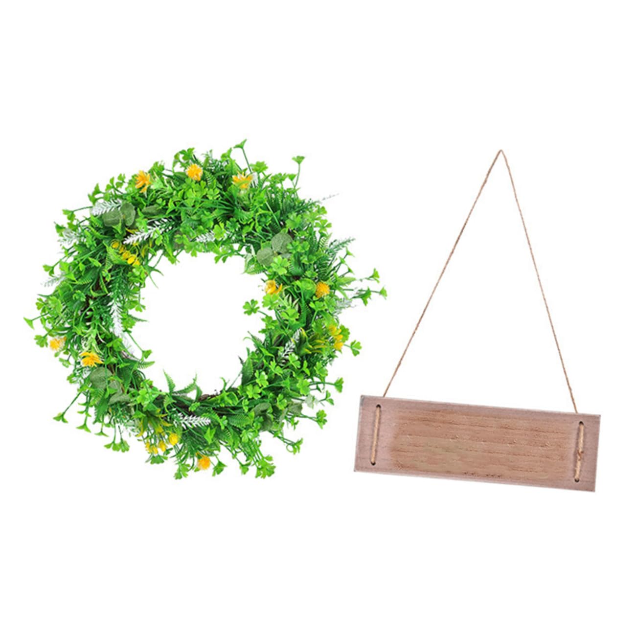 Cabilock Decorazioni Per La Casa Ghirlanda Primaverile Ghirlanda Di Foglie Verdi Artificiali Foglie Realistiche Non Necessita Di Annaffiatura 40 Cm Stile Pasquale