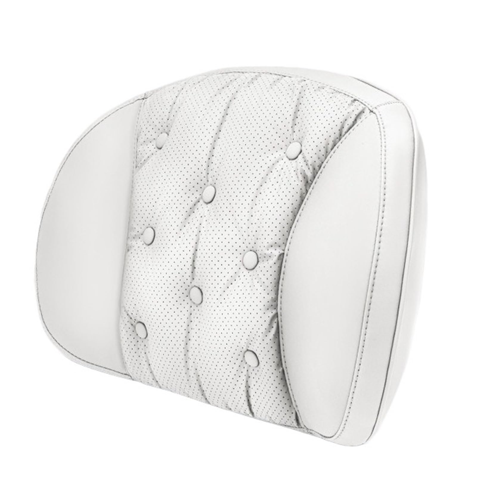 Reposacabezas Universal cuero para coche y cojín soporte Lumbar, accesorios para coche cómodos(White - Lumbar)