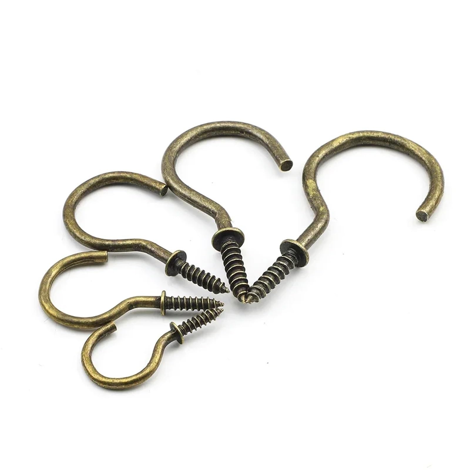 Ganci da parete a vite, Confezione da 60 ganci a vite da 1/2" a 2" in acciaio al carbonio placcato in rame for interni ed esterni(1-1/2")