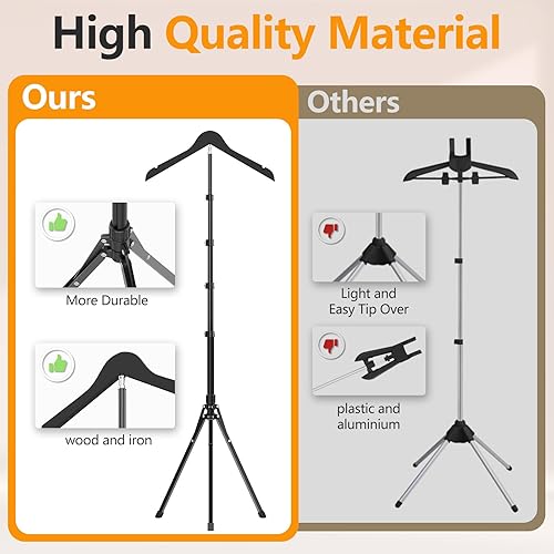 Miniatura 7 de Soporte de exhibición ajustable de camisa de 32 a 63 pulgadas, soporte de exhibición de ropa plegable, torso de maniquí para vendedores minoristas,