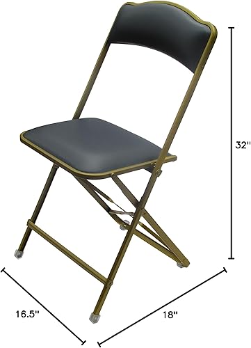 Miniatura 10 de Sillas plegables con asientos acolchados, paquete de 4, sillas plegables con marco de acero de alta resistencia, elegantes sillas de puente de