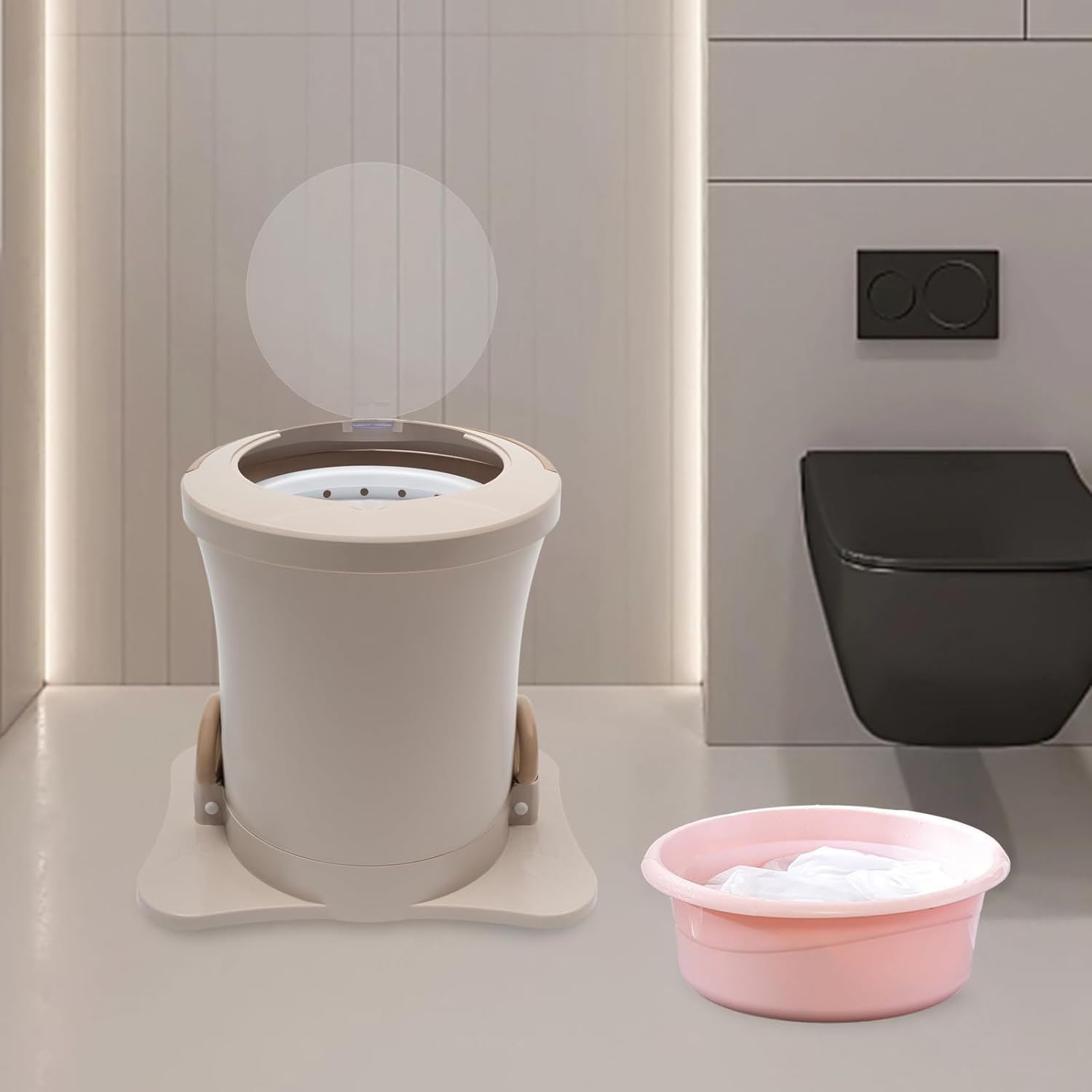 Mini Lavatrice E Centrifuga Portatile - Lavatrice Compatta Non Elettrica con Pedale E Manovella per Campeggio, Camper E Dormitori - Soluzione Salvaspazio 2 in 1 per Il Bucato