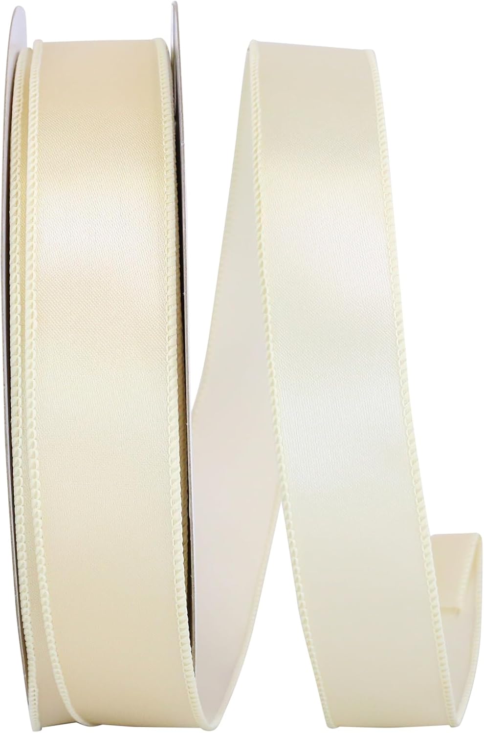Reliant Ribbon 92575W-810-09K Satin Value Wired Edge Ribbon, 1-1/2 Inch X 50 Yards, Ivory