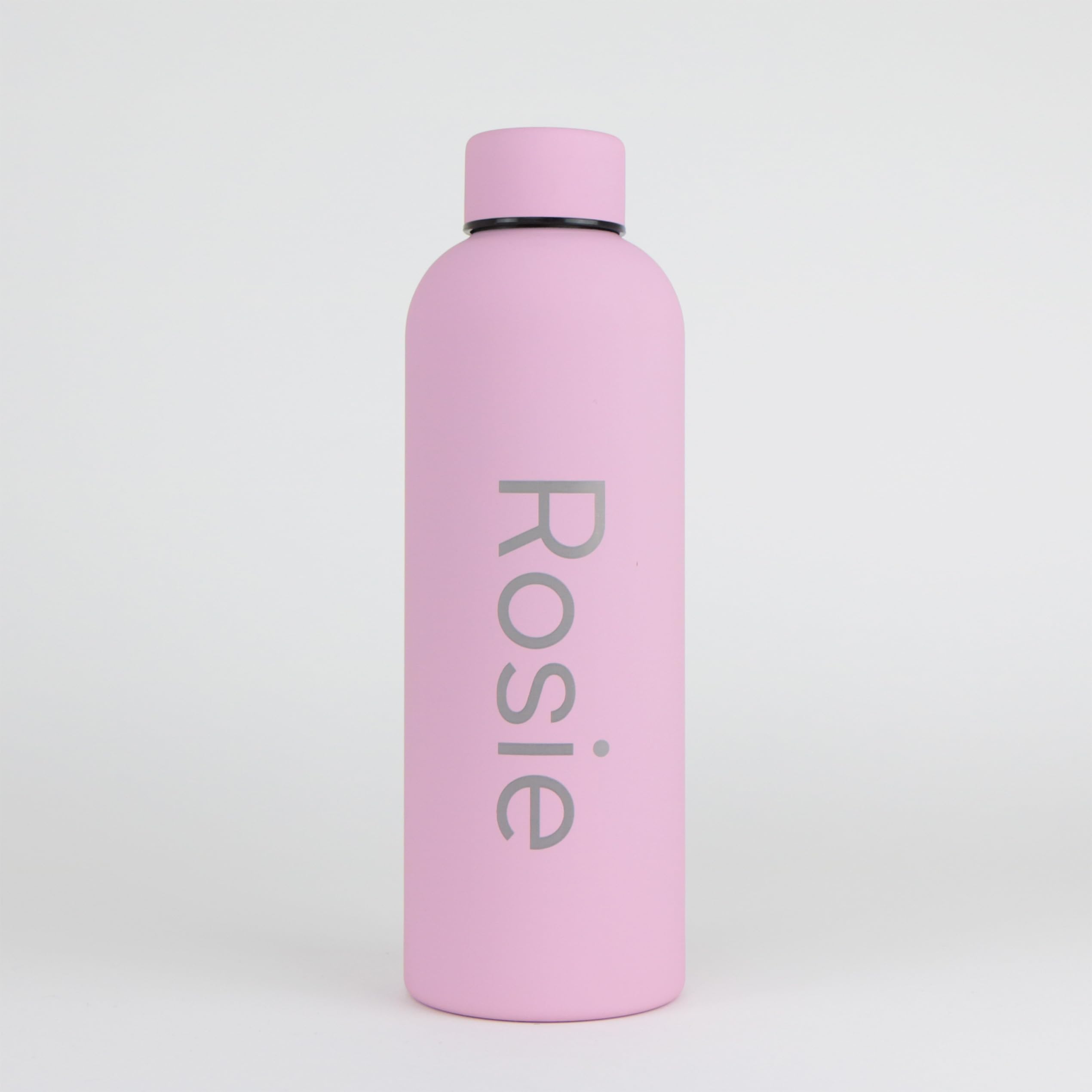 Personalised Engraved Insulated Water Bottle | Stainless Steel Water Bottle | Double Walled Drink Bottle Keeps 12 Hours Hot & 24 Hours Cold 500ML | Vaccum Flask (Pastel Rose)