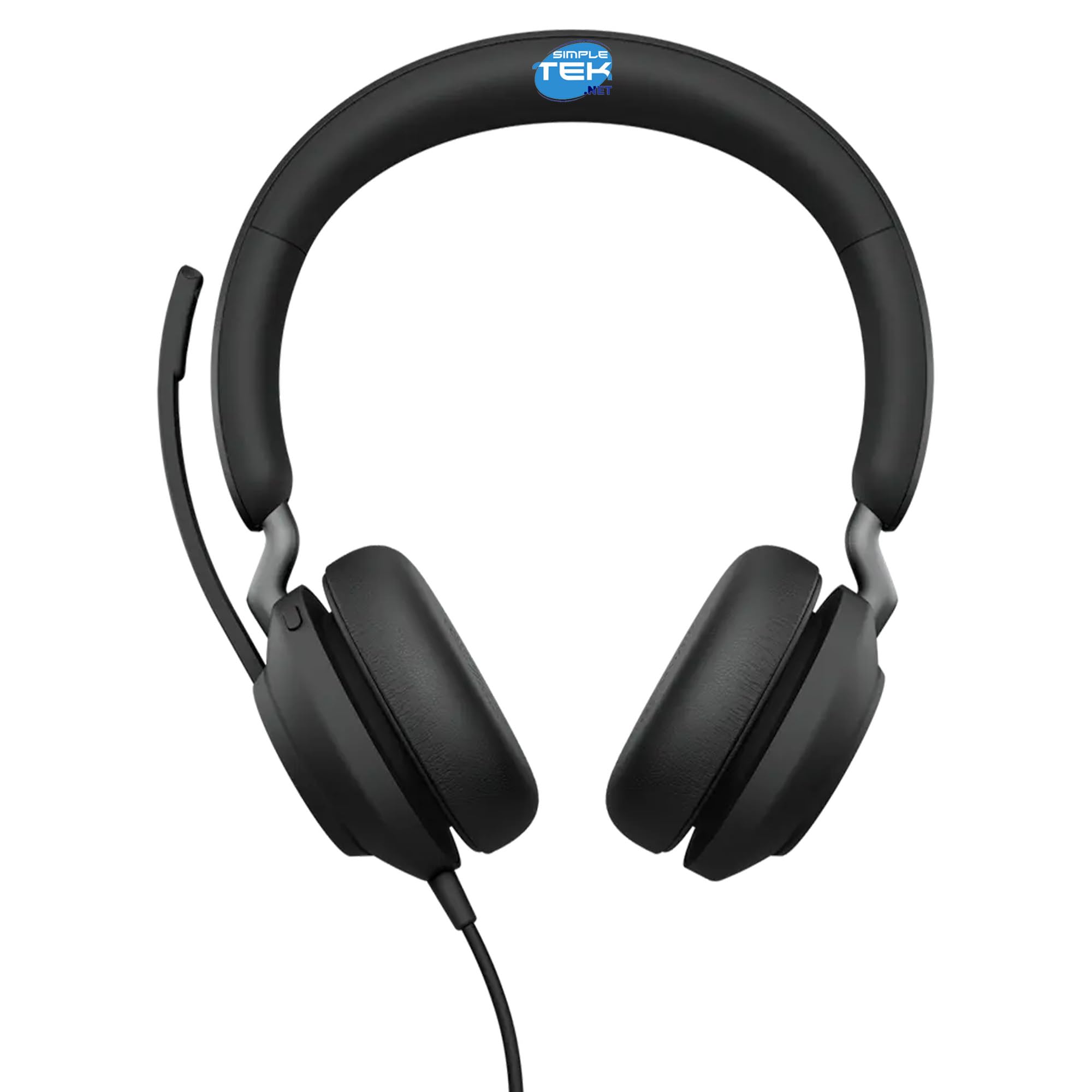 SIMPLETEK - Przewodowe słuchawki MS USB-C stereo do Call Center, biura i ujednoliconej komunikacji - HD Audio