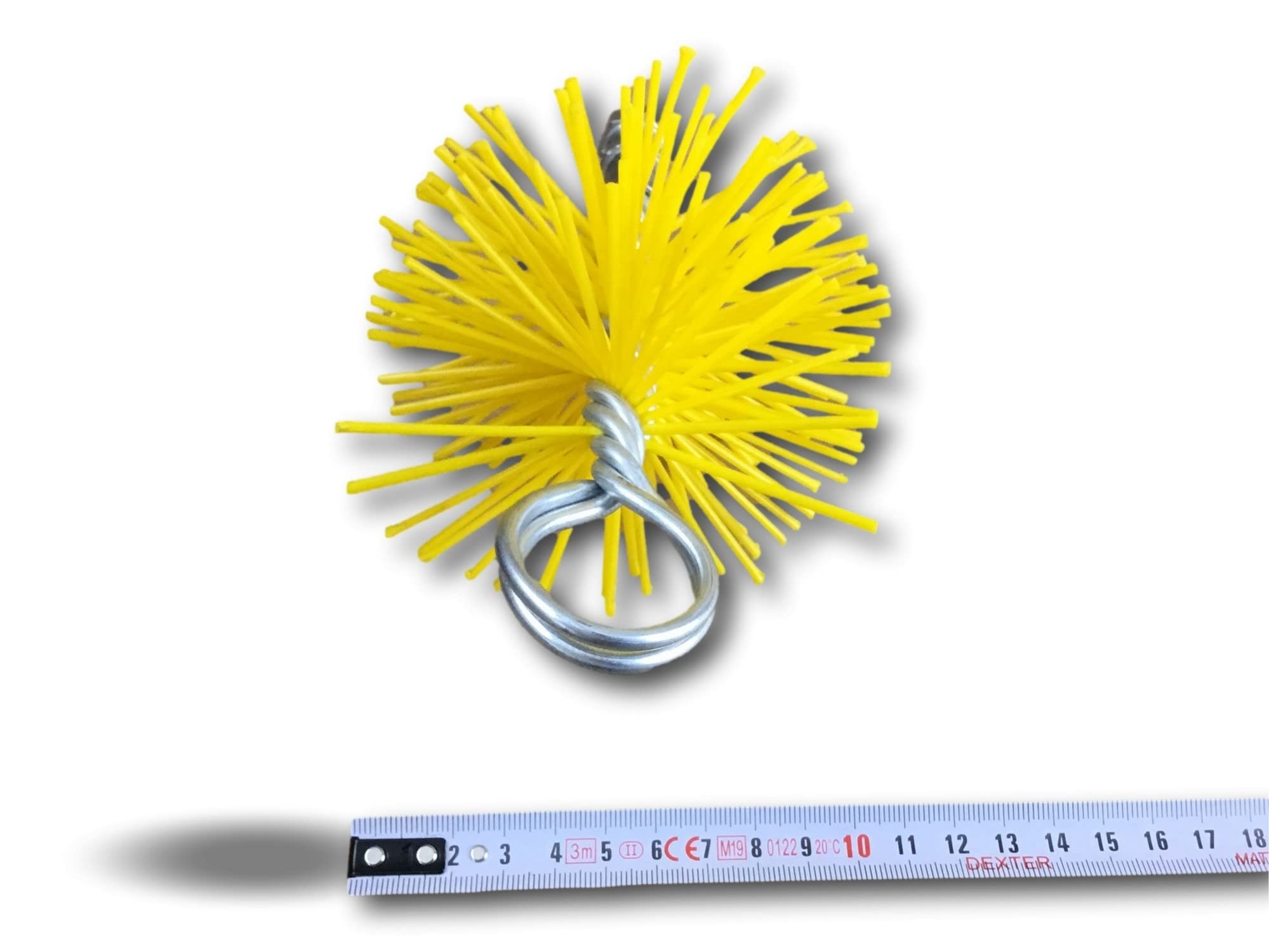 Cepillo redondo sintético | Conector de acero roscado M12*1,75 mm | Limpieza de conductos revestidos | Chimenea, caldera, estufa, tuberías, canalones | Ø 100 mm | Kibros 4ESS10