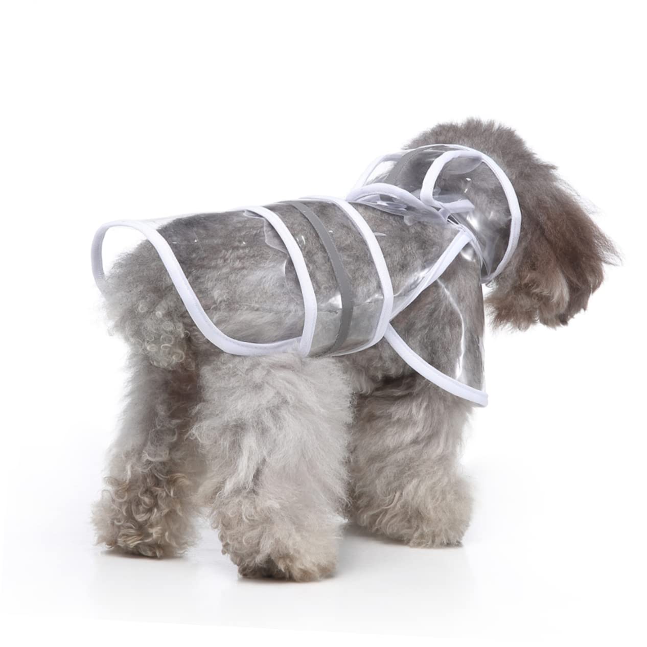 Happyyami Pet Raincoat Reflective Strip Dog Rainwear Comfortable Elastic Safety Features Hat Size XL