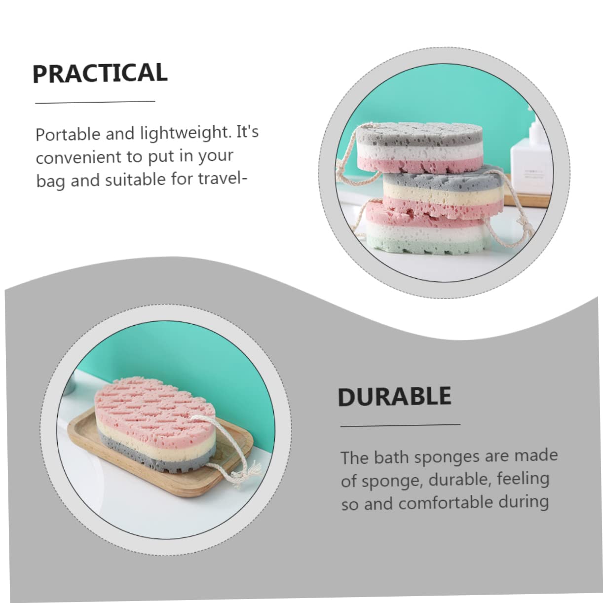 Healvian 18piezas Esponjas De Baño De Exfoliantes Corporales Para Adultos Aleatorios Suaves y Prácticas Para Uso Casa Viajes o Hoteles