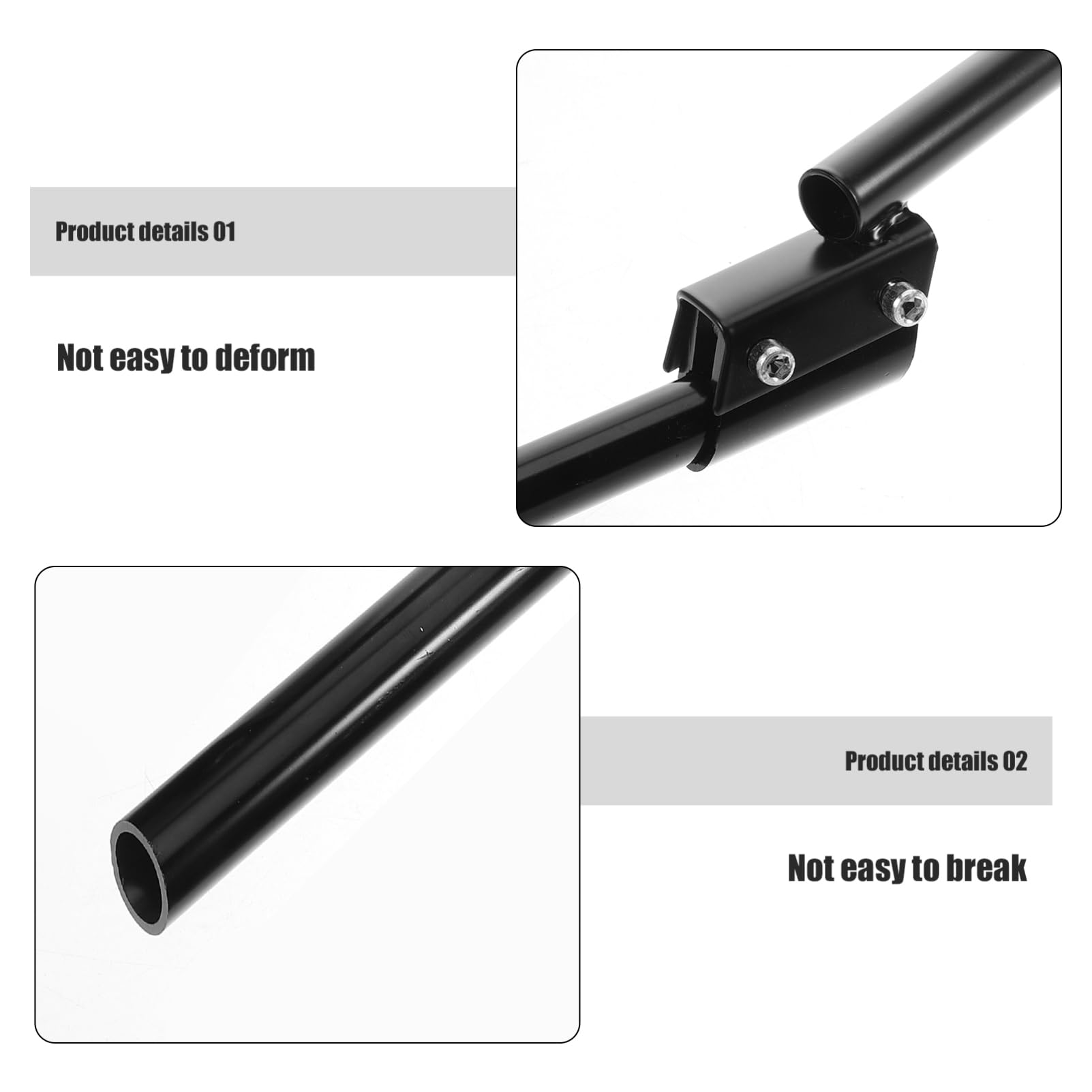 Barre Extension de Guidon pour Renforcement des Leviers de Guidon Barre Équilibre Noire pour Conduite Stable et Confortable