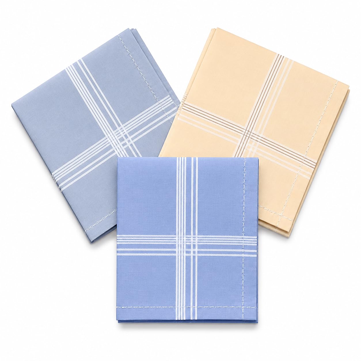 young arrow Men's Pure Cotton Handkerchief Pack of 3 | Soft Absorbent Striped Hanky | Assorted Color Rumal for Men | Reusable Washable Hanky for Daily Use, Office & Travel-picture-11