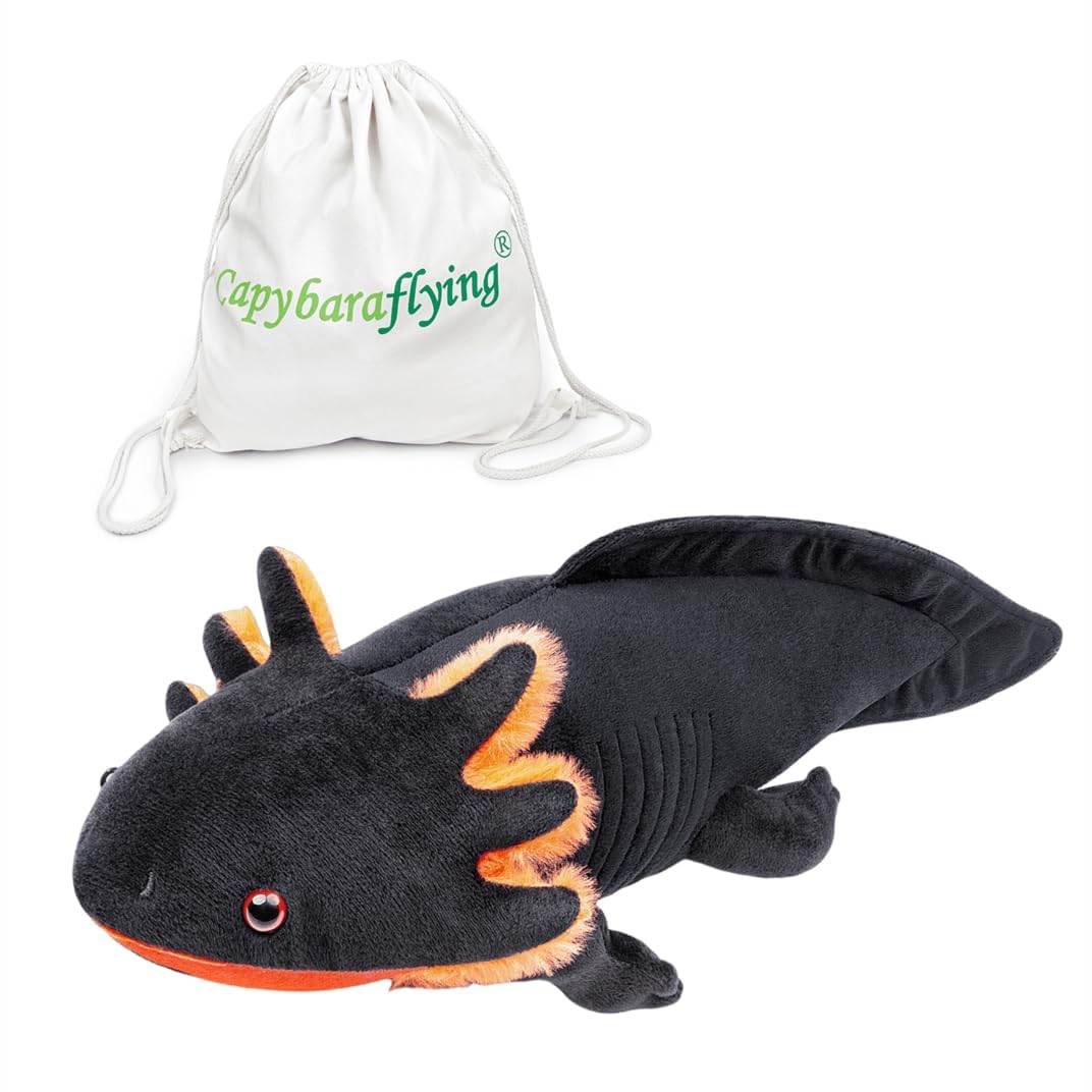 capybaraflying Salamander Weighted Plush Toy, Lifelike Axolotl Weighted Stuffed Toy, Cuddly Orange Animal Pillow for Cuddling, 21in 4.4lb Microwavable Axolotl Plush Unique Gift for Children