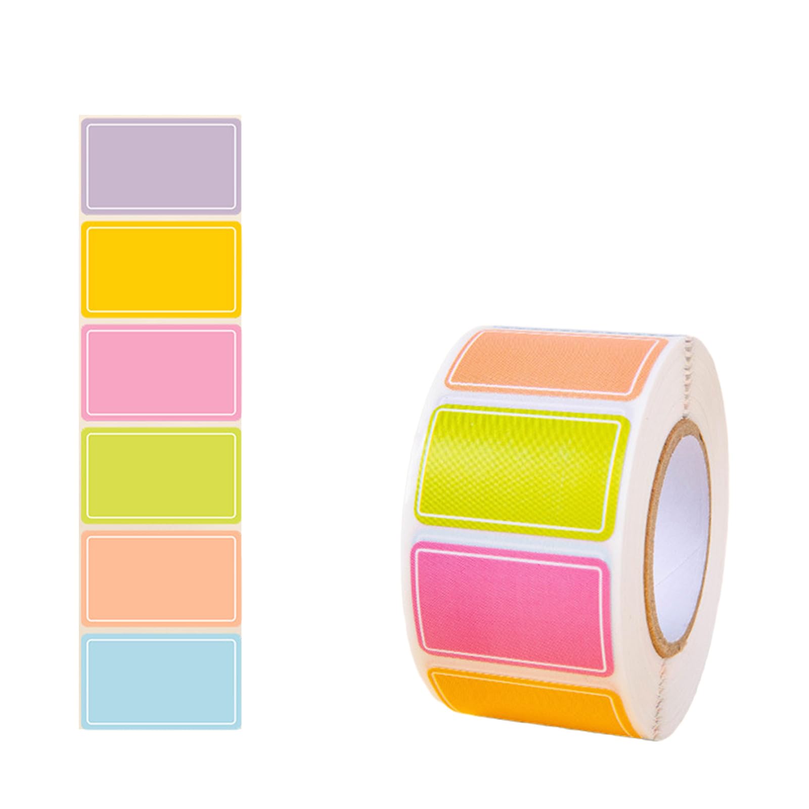 Ouxuefen 500Pcs Multicolor Rectangular Writable Label Stickers for Organization, Identification, Waterproof, Removable
