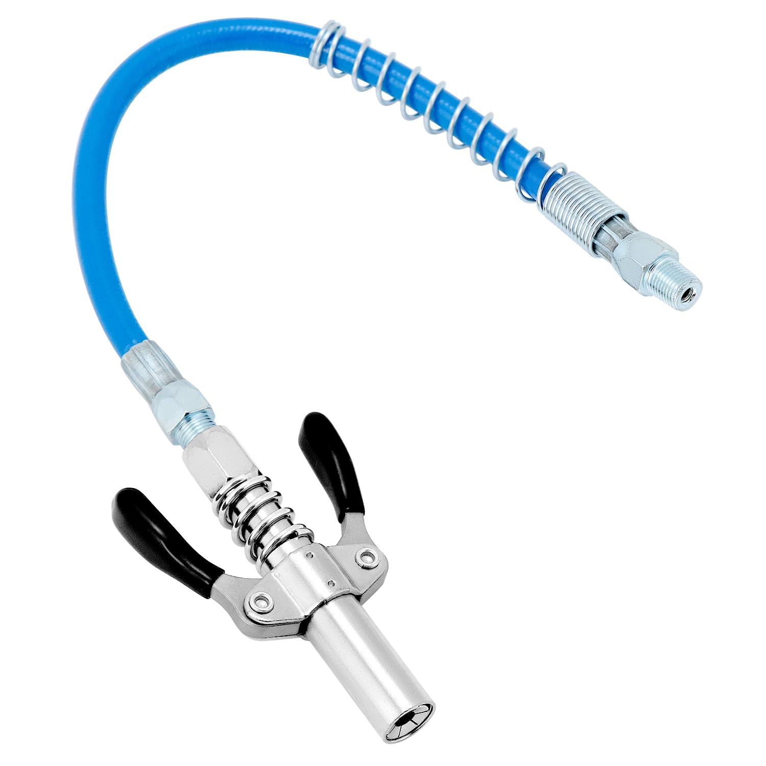 QWORK® Embout de Pistolet à Graisse Raccord NPT 1/8 avec Tuyau de 30 cm, poignée antidérapante - Coupleur G en Acier Inoxydable pour Tous Types de Pistolets à Graisse