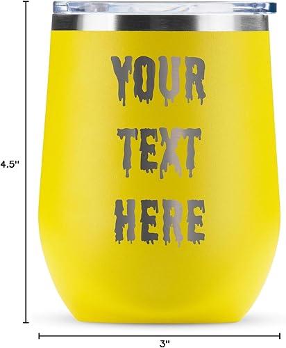 Miniatura 5 de Vaso de vino personalizado con texto grabado personalizado, vaso aislado de acero inoxidable de 12 onzas con tapa, regalo para hombres, cumpleaños,