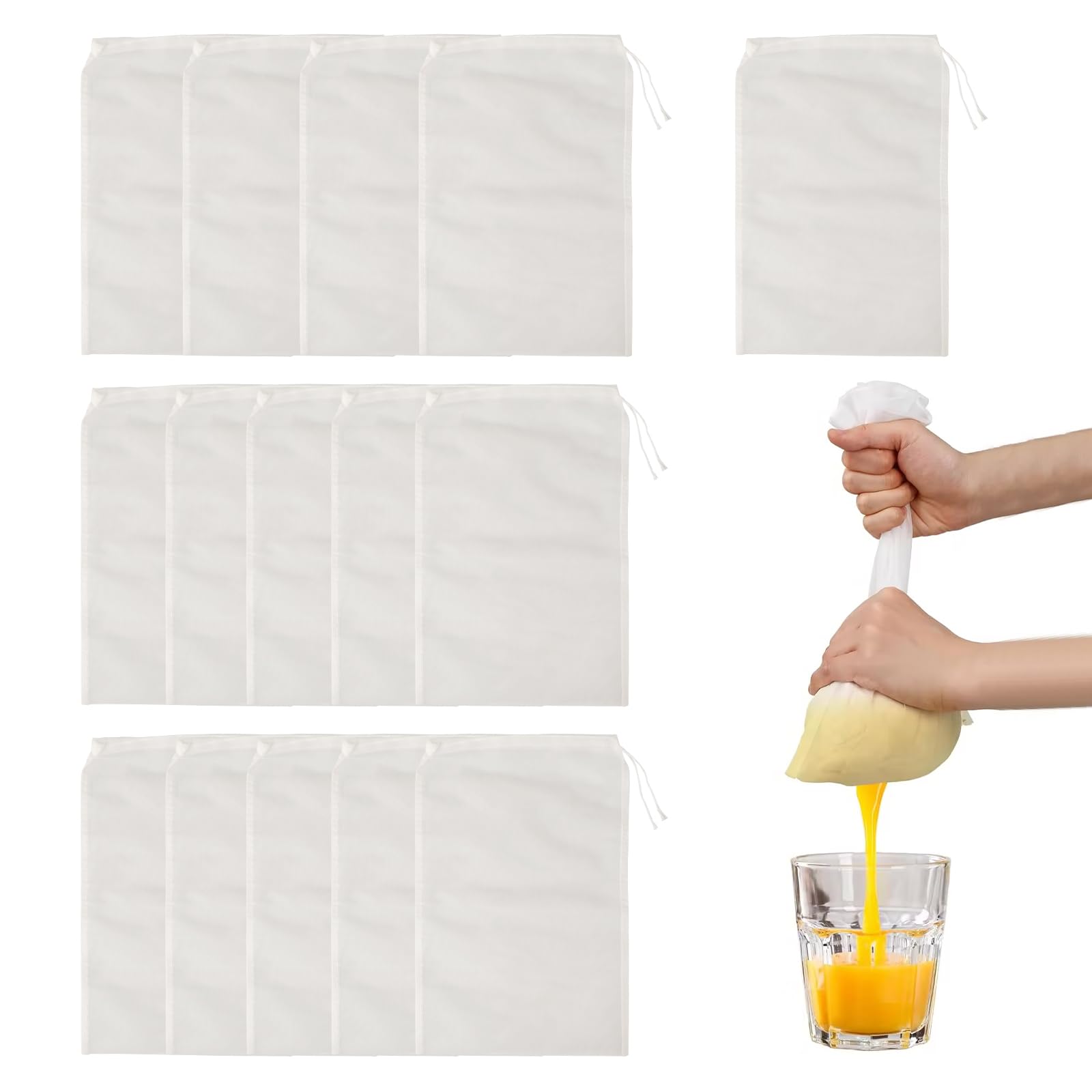 10 Stück Nussmilchbeutel, Passiertuch 20 × 30cm Wiederverwendbar Nylon Filterbeutel Nussmilchbeutel Bio Waschbar mit Kordelzug für Fruchtsaft Gemüsesaft Nussmilch Käse Kaffee Joghurt 10 Stück Nussmilchbeutel, Passiertuch 20 × 30cm Wiederverwendbar Nylon Filterbeutel Nussmilchbeutel Bio Waschbar mit Kordelzug für Fruchtsaft Gemüsesaft Nussmilch Käse Kaffee Joghurt
