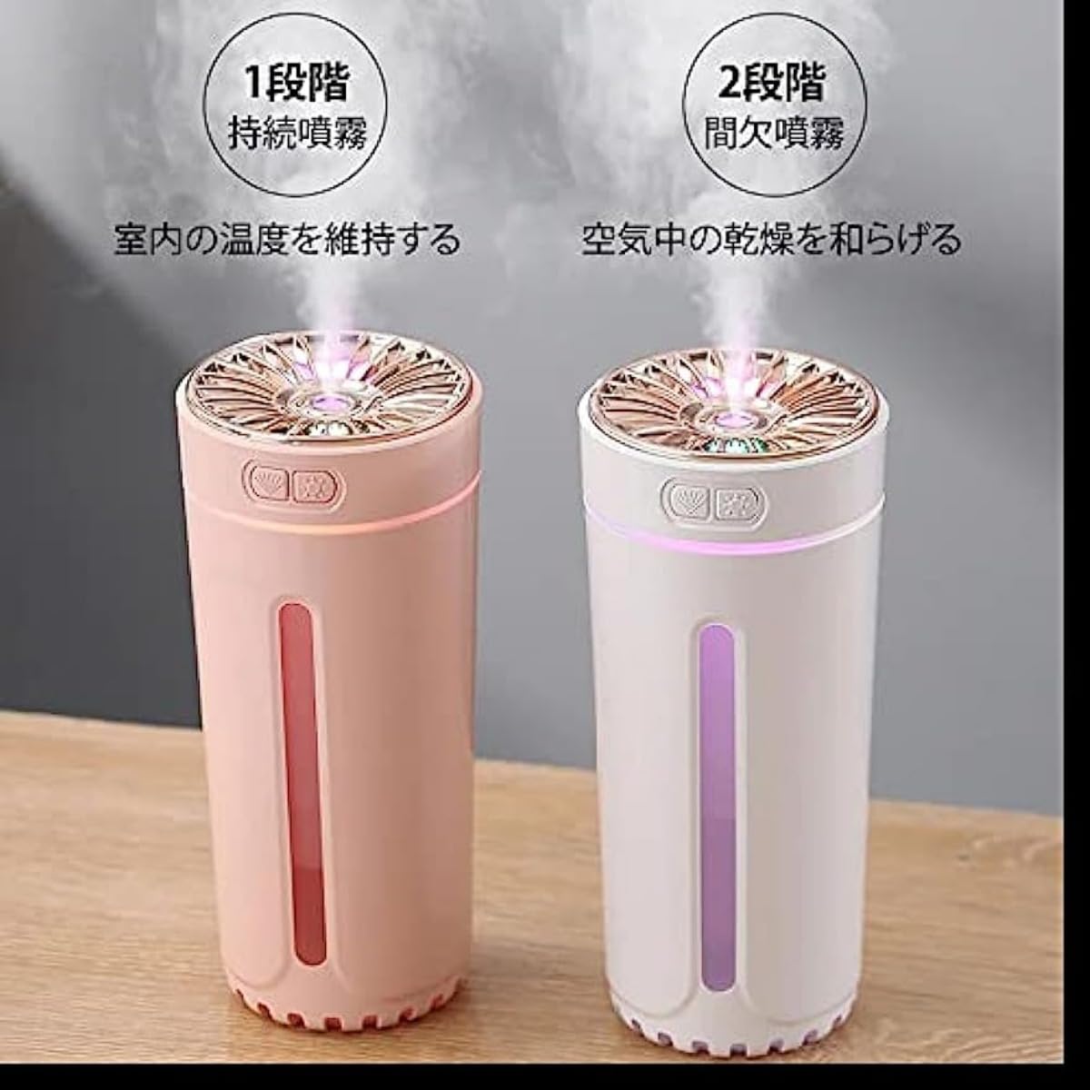 Amazon.co.jp: LEDライト付き加湿器7色 多機能加湿器 300ML アロマ加湿
