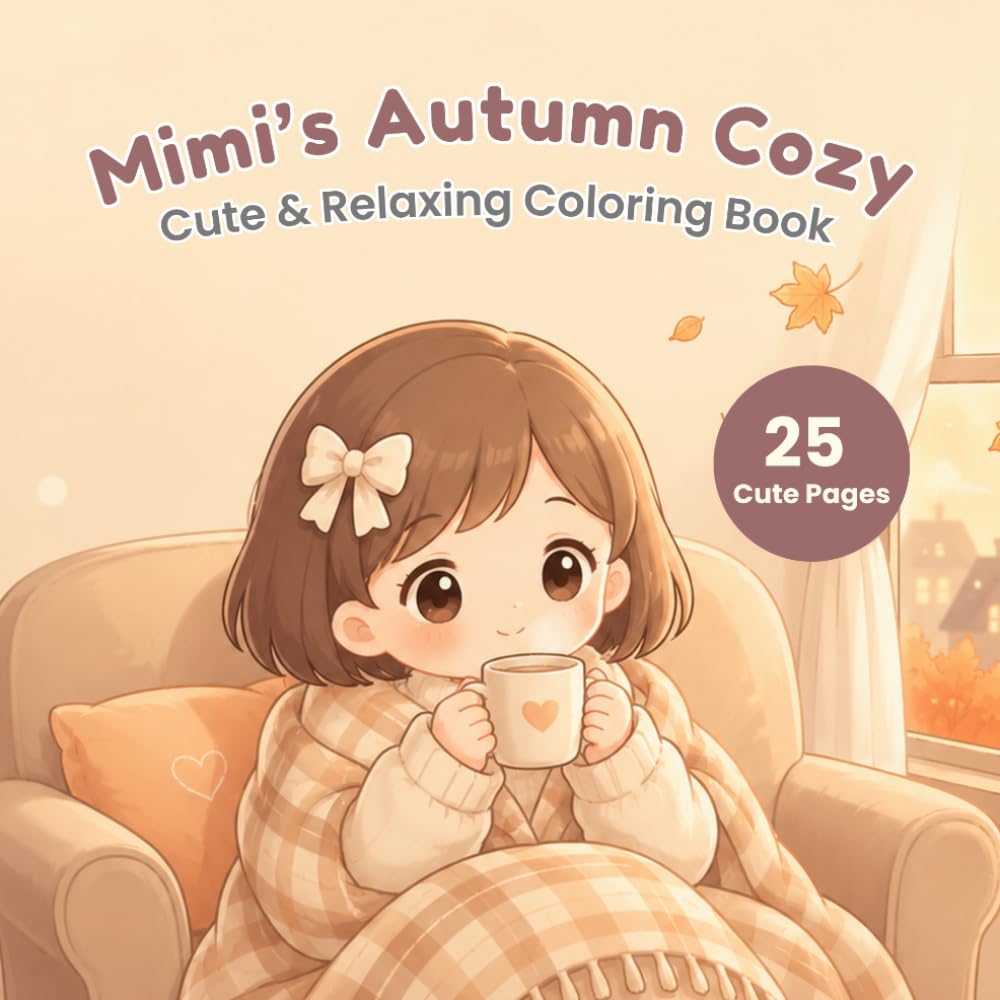 Mimi’s Autumn Cozy Coloring Book: A Warm & Peaceful Coloring Escape – Cozy Autumn Moments for Relaxation and Stress Relief (Mimi Coloring Series)
