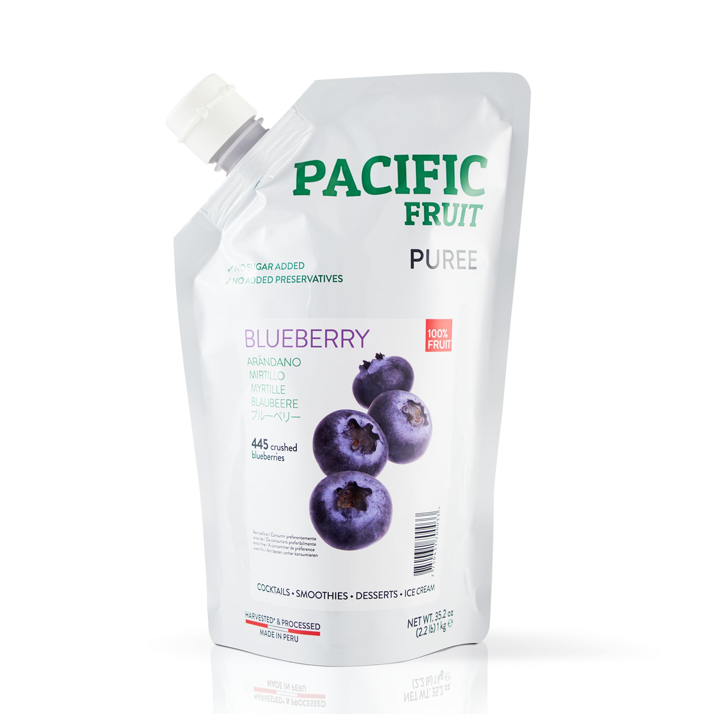 PACIFIC FRUIT – Blueberry puree - Blueberry juice 100 percent – Real fruit juice – Ideal for blueberry drink 100% JUST FRUIT