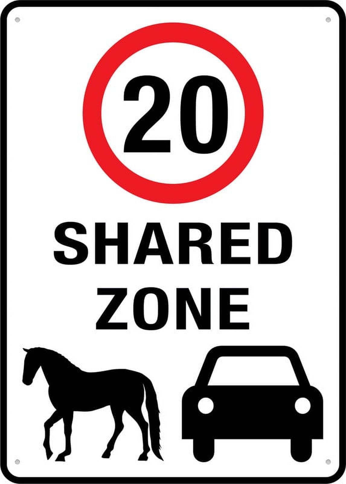 Shared Zone 20 Kph Retro for Home Garage Farm Garden Bar Coffee Kitchen Wall Decor Tin Sign 8x12 Inch