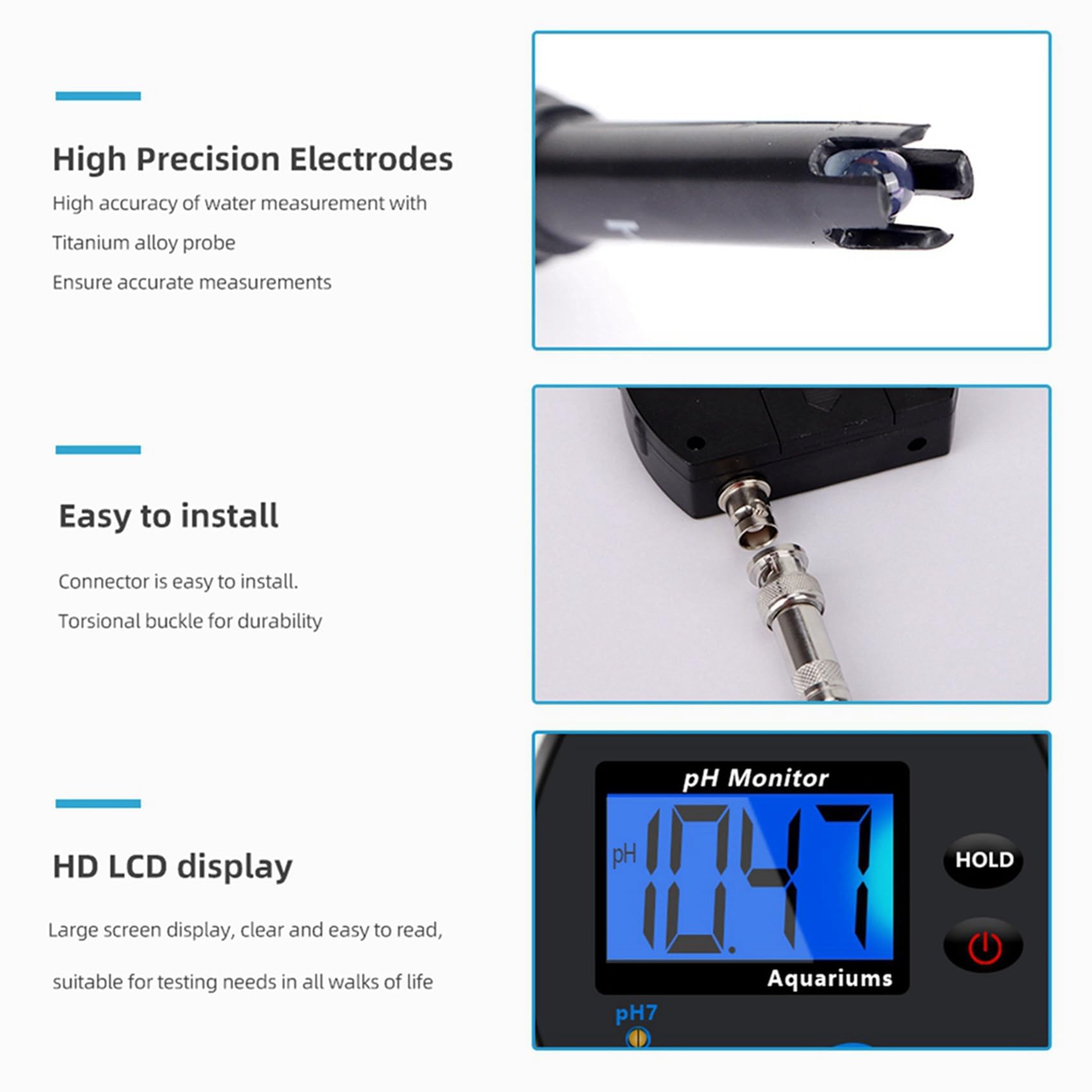 2X Digitale Acqua Potabile per Acquario Monitor PH Online Tester Professionale Accurato Della Qualità 'Acqua Spina UE