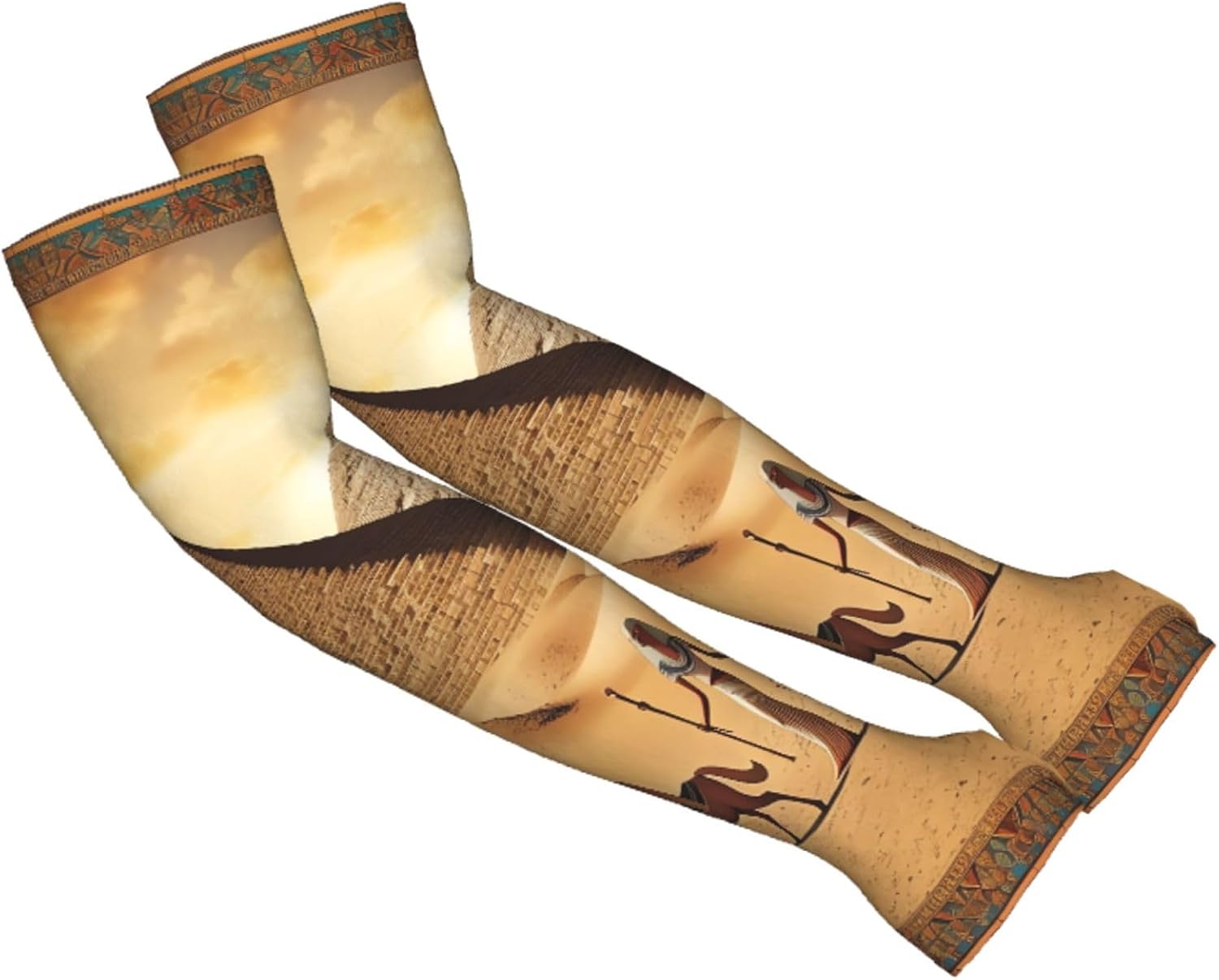 Cooling Arm Sleeves UPF 50+ UV Sun Protection Arm Covers, Straight Style | Ancient Egypt Sports Arm Sleeves For Women Men, Seamless Compression Ice Silk Sleeves, Tattoo Cover