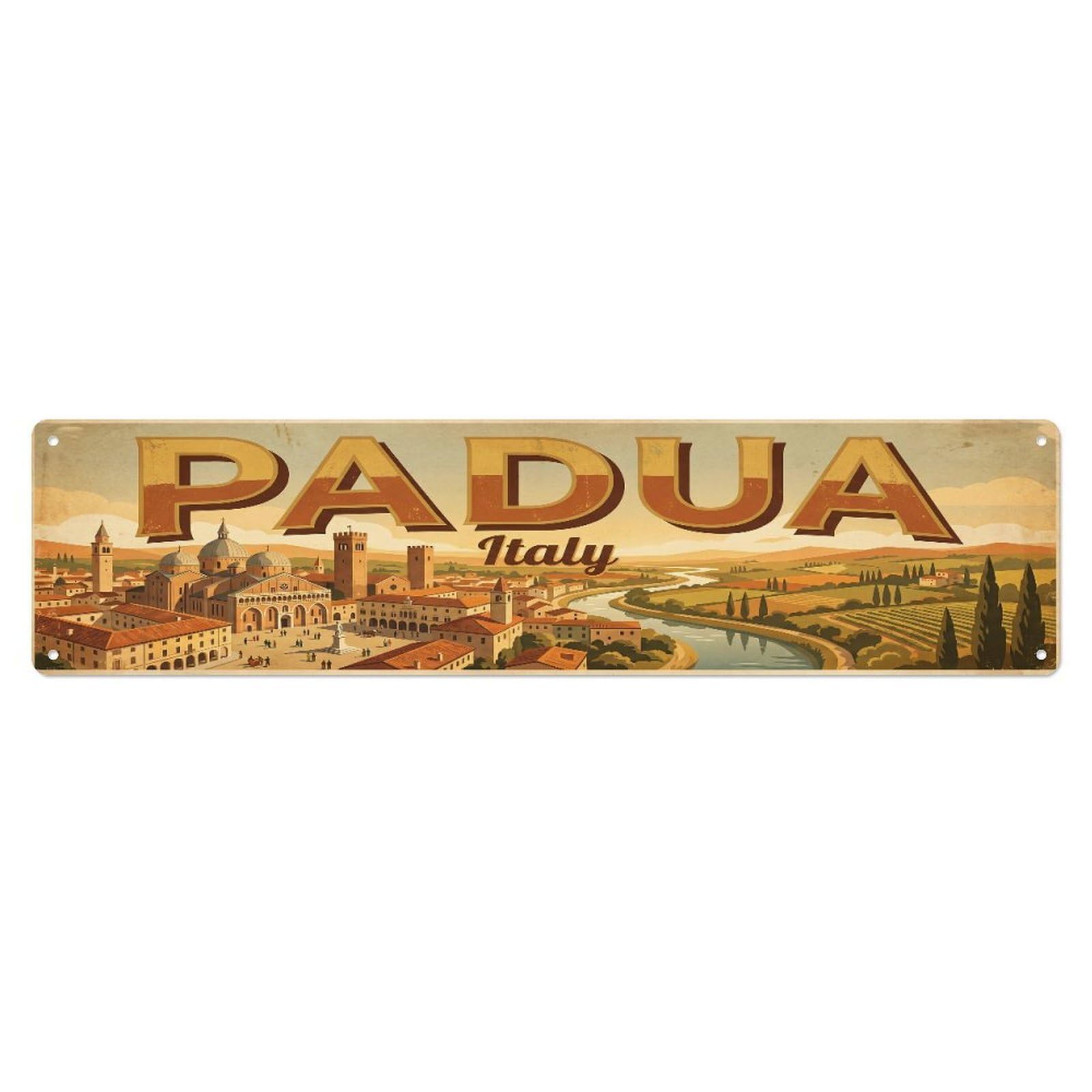 Metal Tin Sign Retro Travel Italy Padua