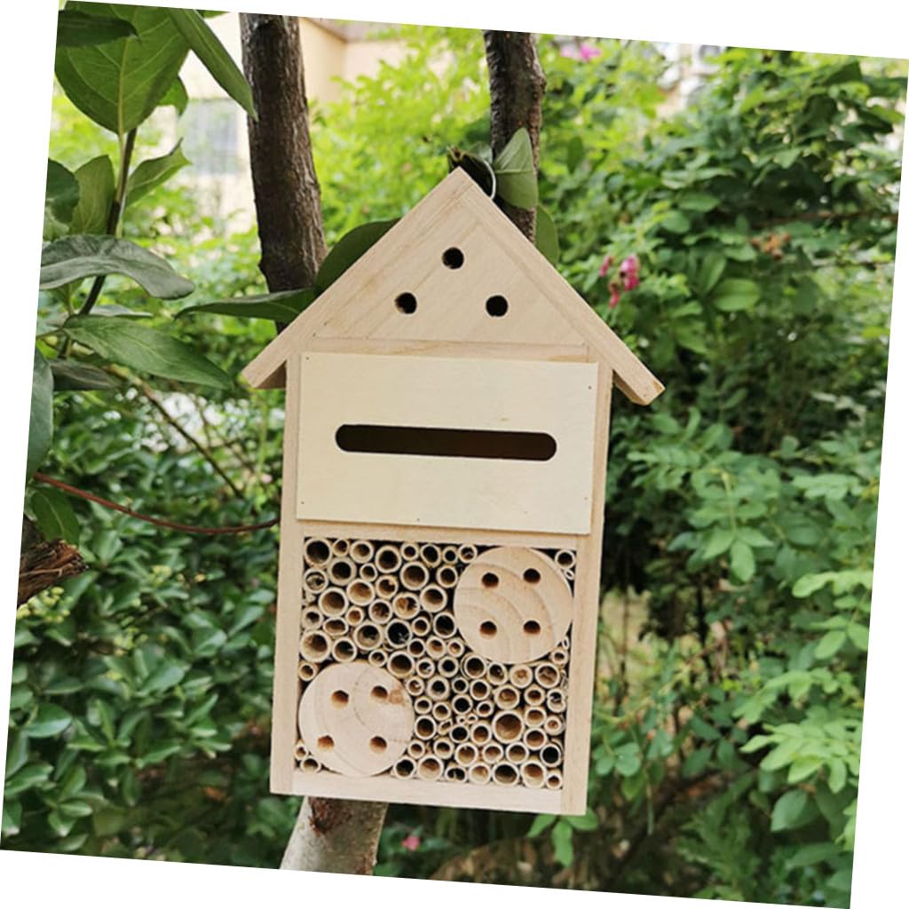 Insektenhotel Bienenhaus für Garten mit Sicherem Lebensraum und Dekorativem Design 2 Stück Wildbienen Nistplatz