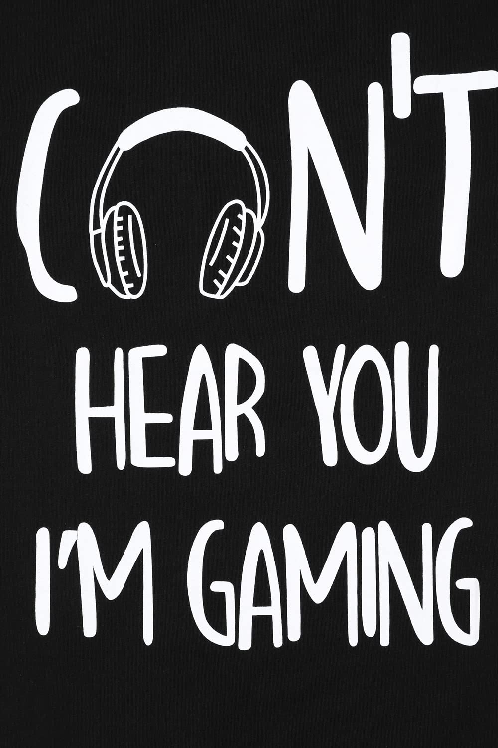 Pijama corto de algodón a cuadros con texto en inglés "I Can't Hear You I'm Gaming" para niños