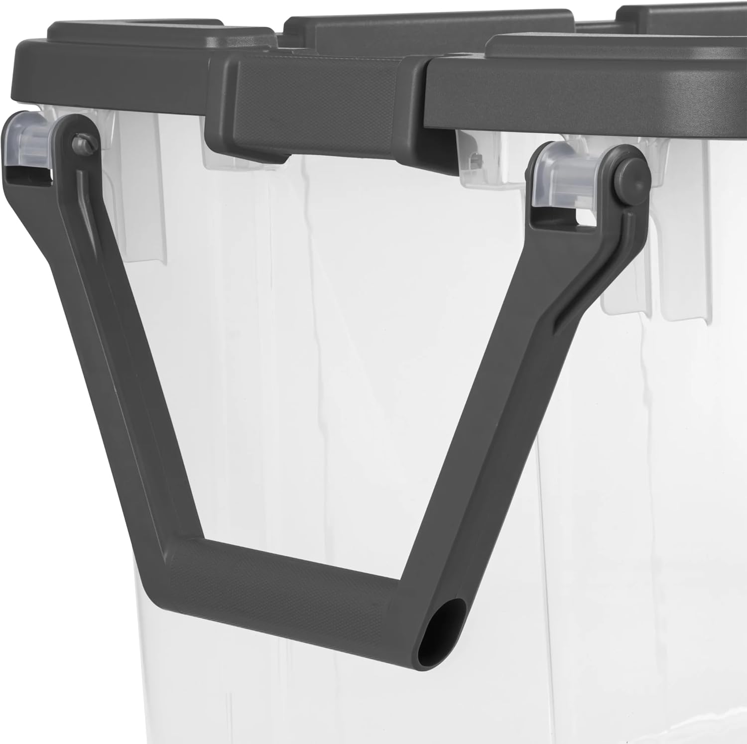 160-quart clear stackable storage bins 2 count, wheeled latch-lid storage bins with pull handle, durable clear large storage bins，seasonal closet organizing bins