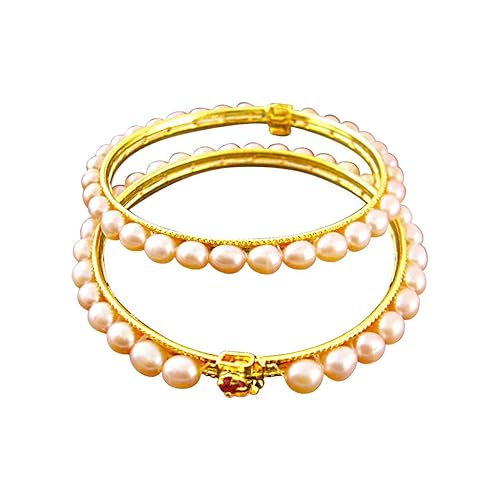 Sri Jagdamba Pearls Dealer Peach Oval Pearl Bangles