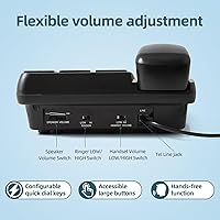 Vista 7 de Extra-Loud (110dB) Landline Phone for Seniors & Hearing Impaired - Hearing Aid Compatible, Large Button Corded Phone with 3 Photo Speed Dial