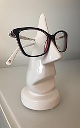 AMAJY Eulen Brillenhalter - Skurriler Brillenständer Für Schreibtisch & Nachttisch - Weiß-Braun