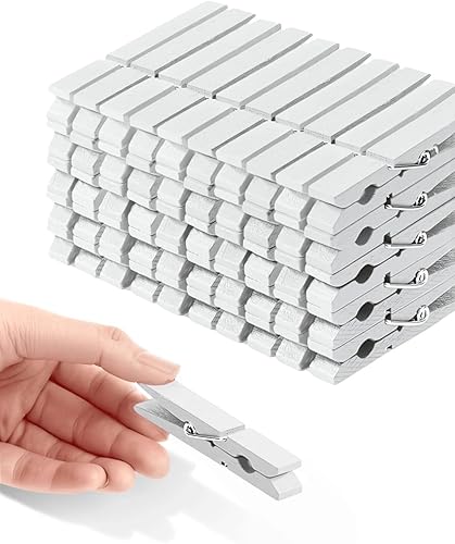 Pinzas de ropa de colores, clips de madera de colores, colores del arco iris, paquete de 50 pinzas decorativas para manualidades, fotos, clips de