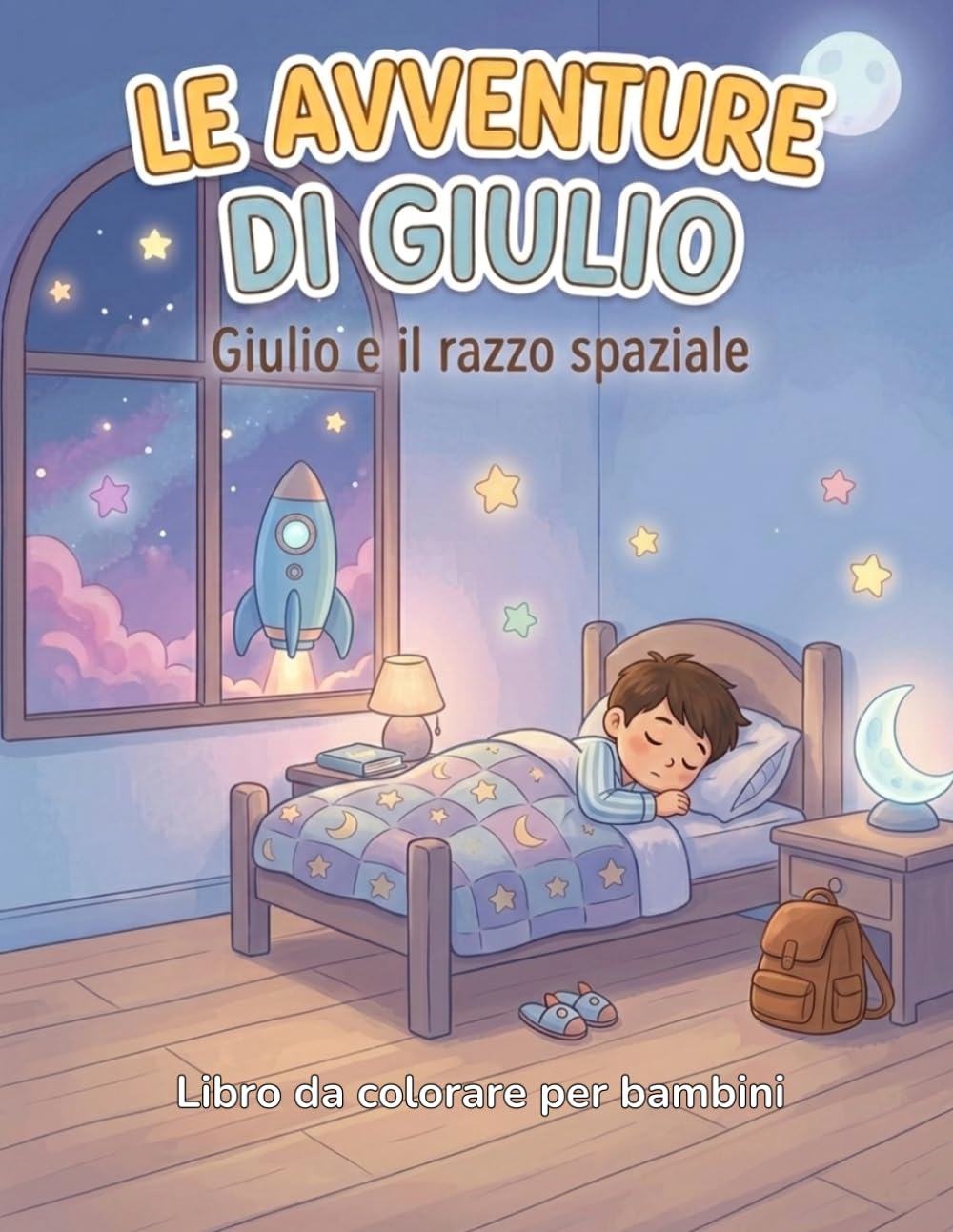 Le avventure di Giulio - Giulio e il razzo spaziale: Libro da colorare per bambini – Storia illustrata con 13 disegni grandi e semplici