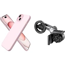 ORNARTO Designed for iPhone 15 Plus Case in Pink + for MagSafe Tesla Model 3/Y/Cybertruck Phone Mount in Black
