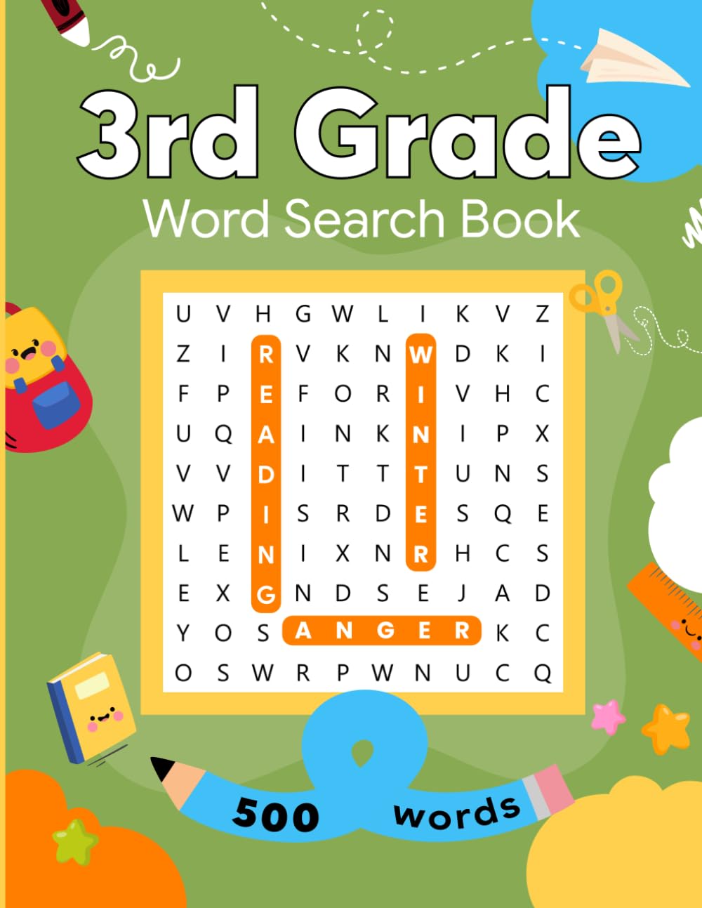 3rd Grade Word Search Book. A Sight Words Word Puzzle Activity Workbook for Grade 3 to Build Vocabulary with Fun Word Games.